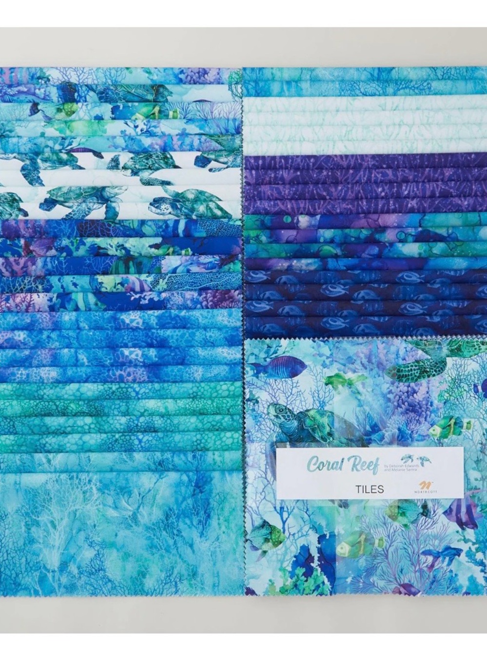 Coral Reef cotton layer cake by Northcott fabrics
